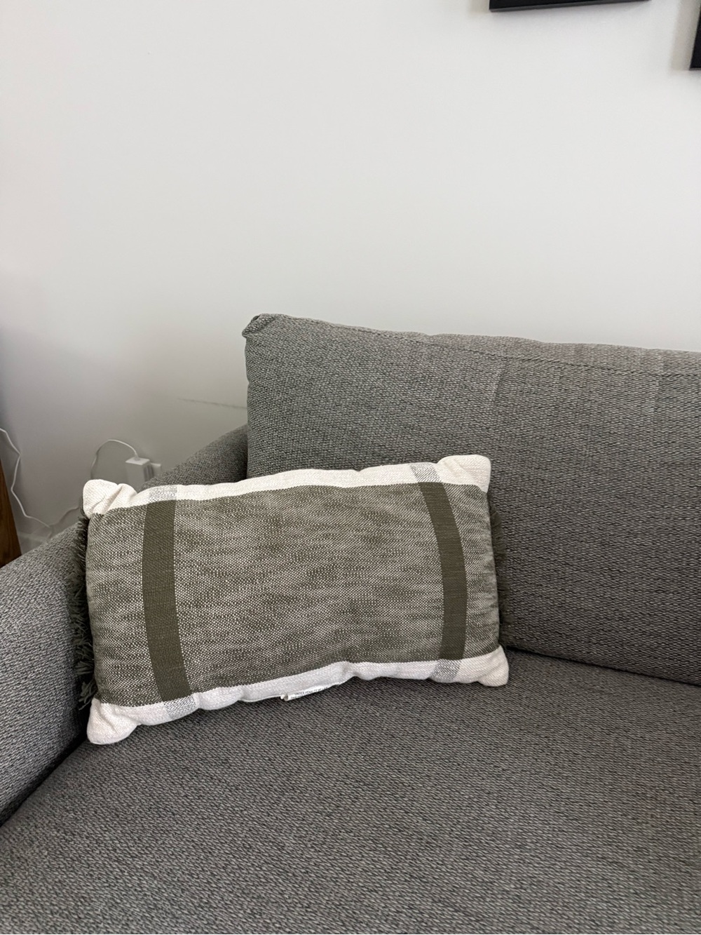 Threshold Neutral Lumbar Throw Pillow 14x24 Textured Modern Decor